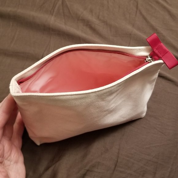 🆕️ Caudalie Pink Canvas Travel Makeup Toilette Bag - Picture 3 of 4